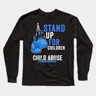 Child Abuse Prevention Awareness Month Blue Ribbon gift idea Long Sleeve T-Shirt